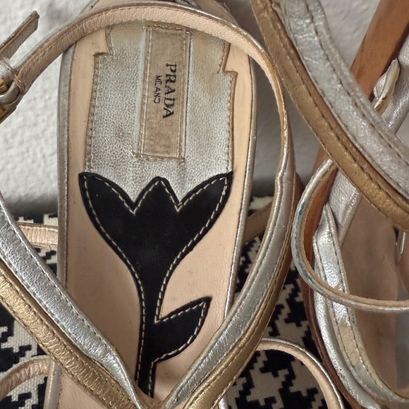 Prada Women's Metallic Strappy Sandals - Picture 4 of 8